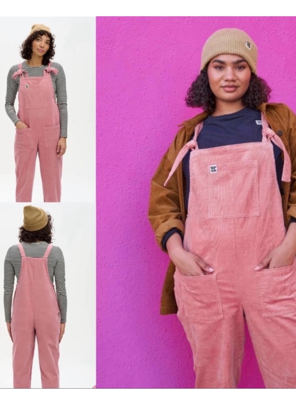 Lucy & yak dusty pink corduroy dungarees
